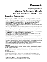 Panasonic KX-T7700 Series Quick Reference Manual preview