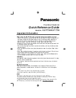 Preview for 1 page of Panasonic KX-T7730 Quick Reference Manual