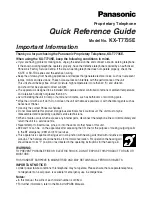 Preview for 1 page of Panasonic KX-T7735E Quick Reference Manual