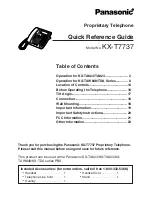 Panasonic KX-T7737 - Digital Phone Quick Reference Manual предпросмотр