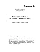 Panasonic KX-TA30889 Operating Instructions Manual preview