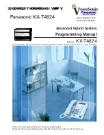 Preview for 1 page of Panasonic KX-TA82483 - Expansion Cards Programming Manual