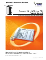 Preview for 1 page of Panasonic KX- TAW848 Feature Manual