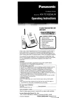 Предварительный просмотр 1 страницы Panasonic KX-TC1025ALW Operating Instructions Manual