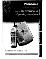 Panasonic KX-TC1045ALW Operating Instructions Manual preview