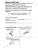 Предварительный просмотр 2 страницы Panasonic KX-TC1410B User Manual