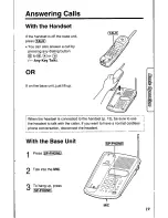 Preview for 19 page of Panasonic KX-TC1450 - Cordless Phone - Operation User Manual