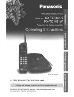 Panasonic KX-TC1451 - Cordless Phone - Operation User Manual предпросмотр