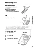 Preview for 19 page of Panasonic KX-TC1451 - Cordless Phone - Operation User Manual