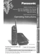 Preview for 1 page of Panasonic KX-TC1701B - 900 MHz Cordless Phone User Manual