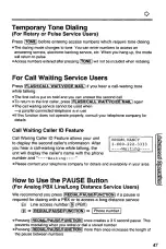 Предварительный просмотр 47 страницы Panasonic KX-TC1703B Operating Instructions Manual