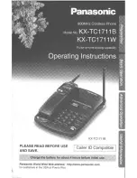 Предварительный просмотр 1 страницы Panasonic KX-TC1711B - 900 MHz Cordless Phone User Manual