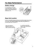 Предварительный просмотр 3 страницы Panasonic KX-TC1740B - 900 MHz Analog Cordless Speakerphone User Manual