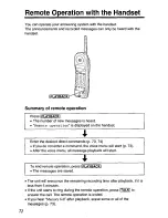 Предварительный просмотр 72 страницы Panasonic KX-TC1740B - 900 MHz Analog Cordless Speakerphone User Manual