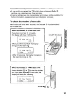 Предварительный просмотр 43 страницы Panasonic KX-TC1740B - 900 MHz Analog Cordless... User Manual