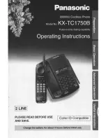 Предварительный просмотр 1 страницы Panasonic KX-TC1750 - Cordless Phone - Operation User Manual