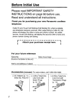 Предварительный просмотр 2 страницы Panasonic KX-TC1750 - Cordless Phone - Operation User Manual