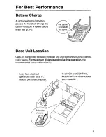 Предварительный просмотр 3 страницы Panasonic KX-TC1750 - Cordless Phone - Operation User Manual