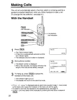 Предварительный просмотр 22 страницы Panasonic KX-TC1750 - Cordless Phone - Operation User Manual