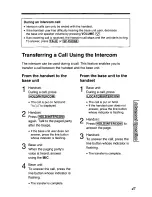 Предварительный просмотр 47 страницы Panasonic KX-TC1750 - Cordless Phone - Operation User Manual