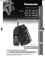 Предварительный просмотр 1 страницы Panasonic KX-TC1851B - 900 MHz DSS Cordless Phone Operating Instructions Manual