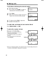 Предварительный просмотр 20 страницы Panasonic KX-TC1851B - 900 MHz DSS Cordless Phone Operating Instructions Manual