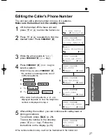 Предварительный просмотр 27 страницы Panasonic KX-TC1851B - 900 MHz DSS Cordless Phone Operating Instructions Manual