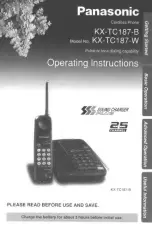 Panasonic KX-TC187B Operating Instructions Manual preview