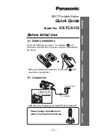 Preview for 3 page of Panasonic KX-TCA155 Quick Manual