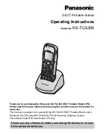 Предварительный просмотр 1 страницы Panasonic KX-TCA355 Operating Instructions Manual