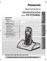 Preview for 1 page of Panasonic KX-TCD400AL Operating Instructions Manual