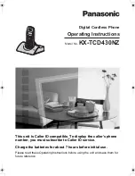 Panasonic KX-TCD430NZ Operating Instructions Manual preview