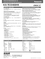 Preview for 2 page of Panasonic KX-TCD455HK Specifications