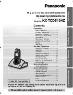 Preview for 1 page of Panasonic KX-TCD510NZ Operating Instructions Manual