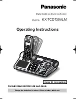 Panasonic KX-TCD735ALM Operating Instructions Manual preview