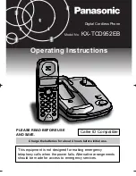 Panasonic KX-TCD952EB Operating Instructions Manual preview