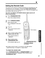 Предварительный просмотр 39 страницы Panasonic KX-TCM418ALW Operating Instructions Manual