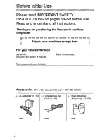 Preview for 2 page of Panasonic KX-TCM420-B Operating Instructions Manual