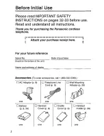 Preview for 2 page of Panasonic KX-TCS970B User Manual