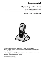 Preview for 1 page of Panasonic KX-TD 7694 Operating Instructions Manual