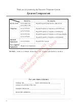 Предварительный просмотр 2 страницы Panasonic KX-TD1232AL User Manual