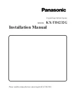 Предварительный просмотр 1 страницы Panasonic KX-TD1232G Installation Manual