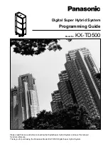 Preview for 1 page of Panasonic KX-TD500 Programming Manual