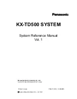 Preview for 1 page of Panasonic KX-TD500 System Reference Manual