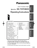 Panasonic KX-TD7590CE Operating Instructions Manual preview