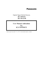 Preview for 1 page of Panasonic KX-TD7590CE User Manual Addendum