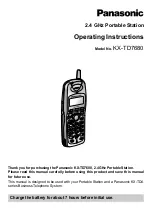 Предварительный просмотр 1 страницы Panasonic KX-TD7680 - Digital Wireless Telephone Operating Instructions Manual