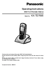 Preview for 1 page of Panasonic KX-TD7695 - Wireless Digital Phone Operating Instructions Manual