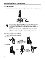 Предварительный просмотр 8 страницы Panasonic KX-TD7896 - Wireless Digital Phone Operating Instructions Manual