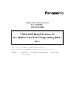 Preview for 1 page of Panasonic KX-TD816RUKX-TD1232RU Installation And Programming Manual